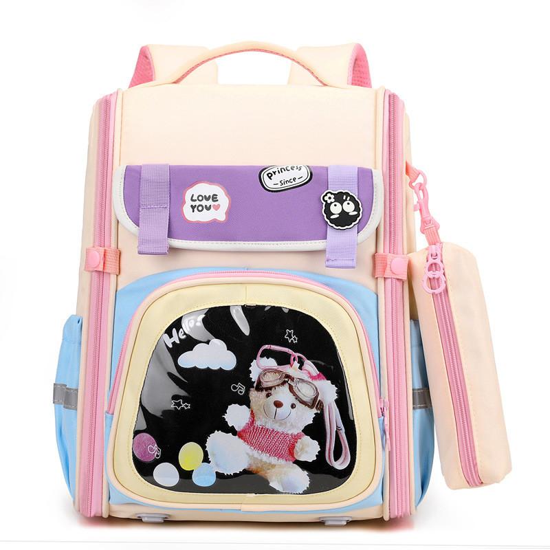 

Unisex Large Capacity Backpack For Elementary School Children Ages One To Three In Colors Trendy Pink Blue