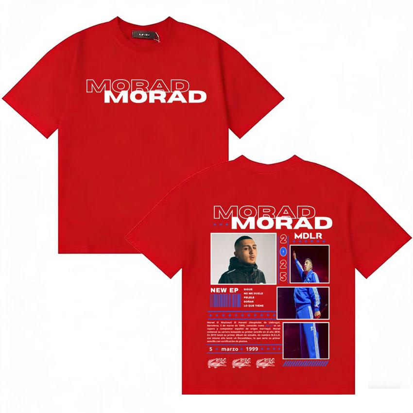 

Hip Hop Rapper Morad MDLR Harajuku Double Sided Print Tshirt Unisex Women Summer Tee Shirt Cotton Oversized Short Sleeve Tshirts S