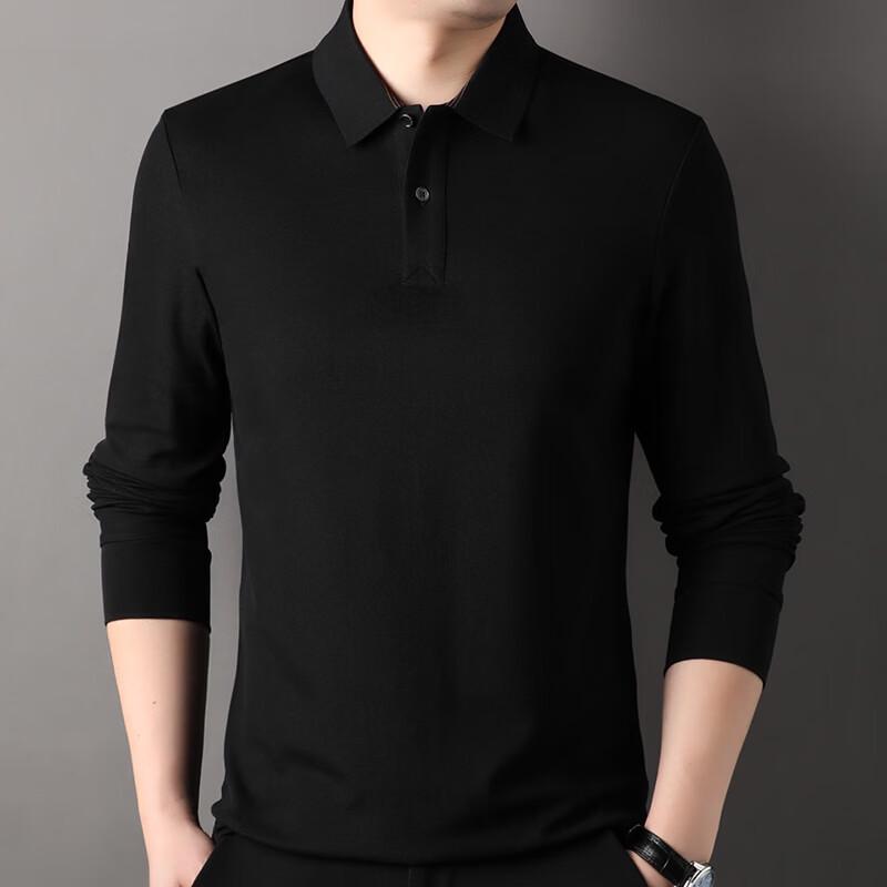 Hengyuanxiang Men's Business Casual Long-Sleeve Polo Shirt