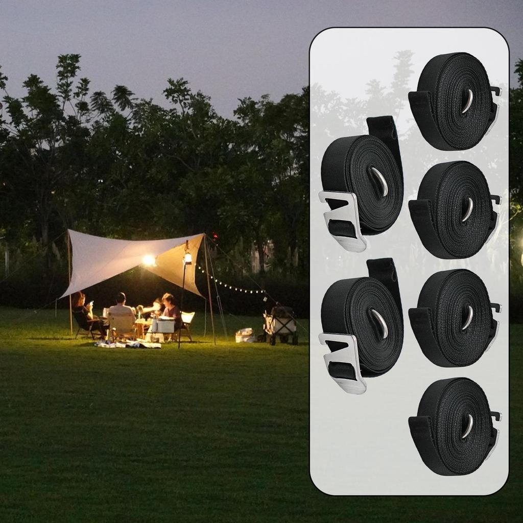 6PCS Adjustable Camping Tent Rope Tie Awning Fixing Straps with Storage Bag Tent Accessories for Moving Tarps Cargo Luggage