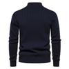 Men’s Euro Fit Stand Collar Half Zip Solid Knit Sweater