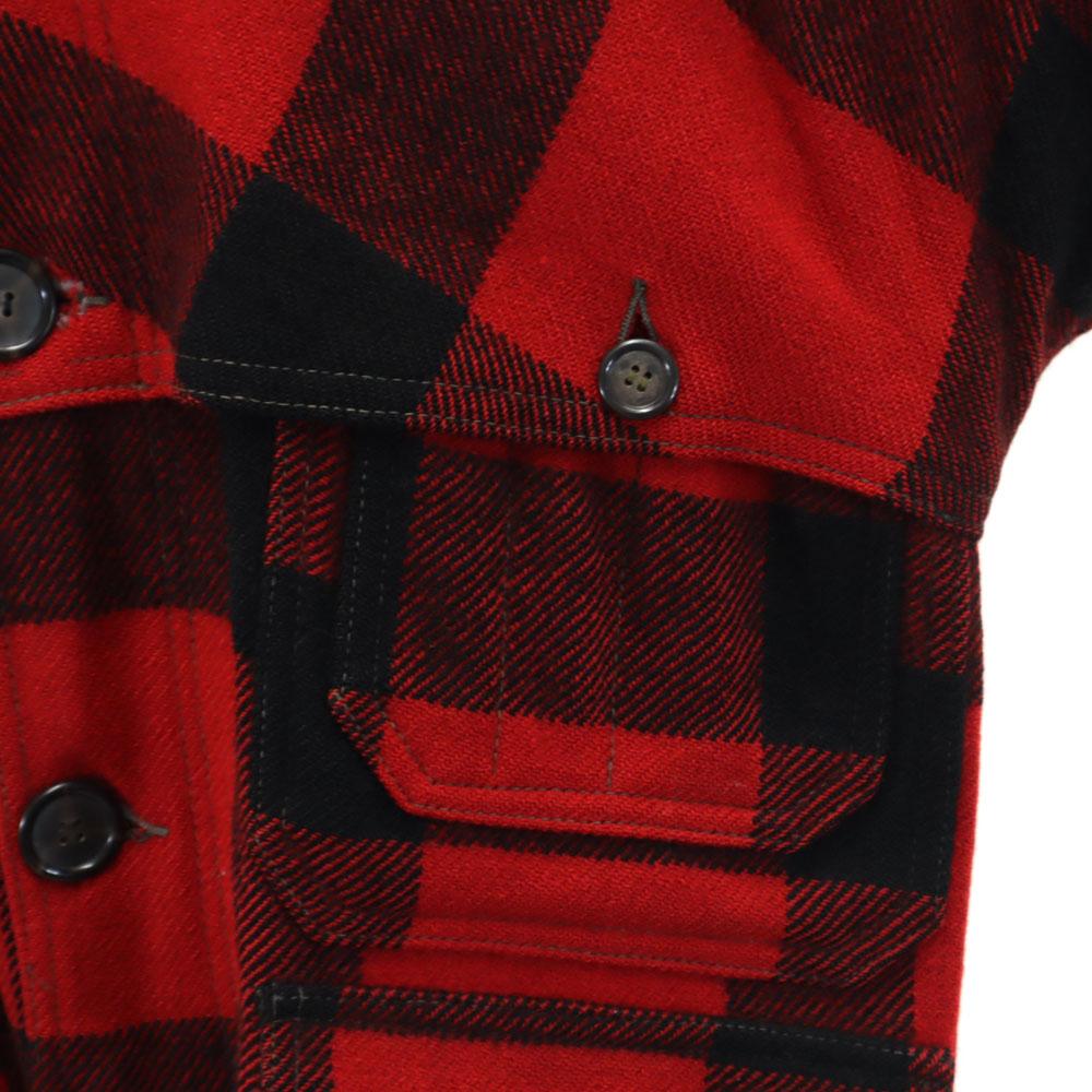 WHITE STAG 50s Wool Vintage Double Mackinaw Check Pattern Coverall Men's Used