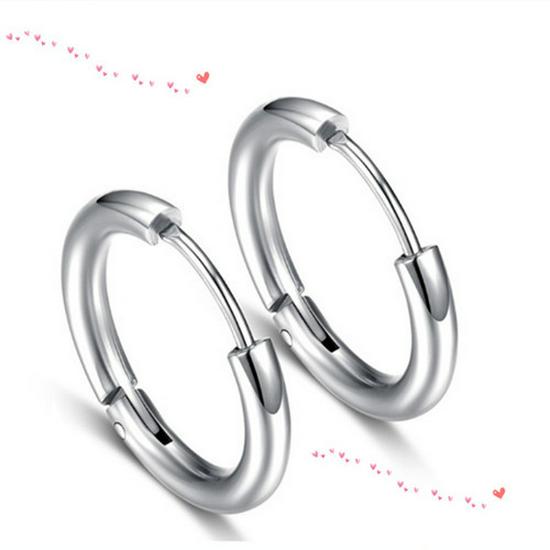 Trendy Unisex Hoops: Simple Titanium Steel Earrings