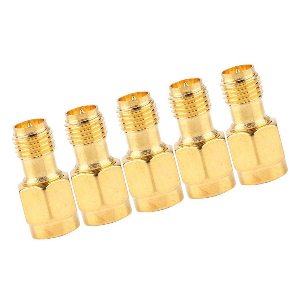 5PCS Durable Low Loss SMA Male To SMA Female Coaxial Connector Gold Adapter Set SMA Connector Coax Connector FPV Drones