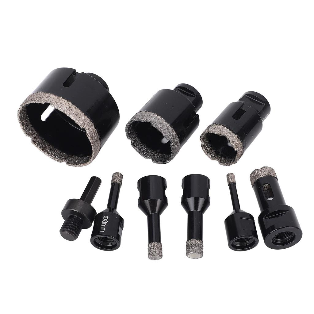 8 Pcs Diamond Drill Bit Set 668mm M14 Thread Dry Wet Use Diamond Hole Saw with Converter for