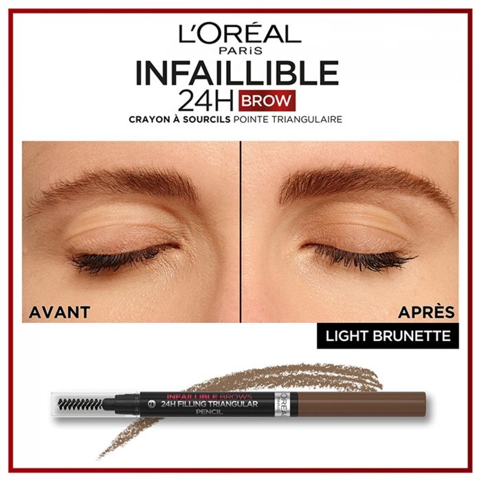 Crayon à Sourcils - L'Oréal Paris - Infaillible Brows 24h - Waterproof - Pointe Triangulaire - 1ml