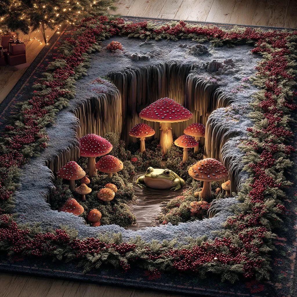 

Red Mushroom Stone Hole Printed Carpet Forest Frog 2D Printed Door Mat Living Room Bedroom Home Decor Carpet 40x60cm
