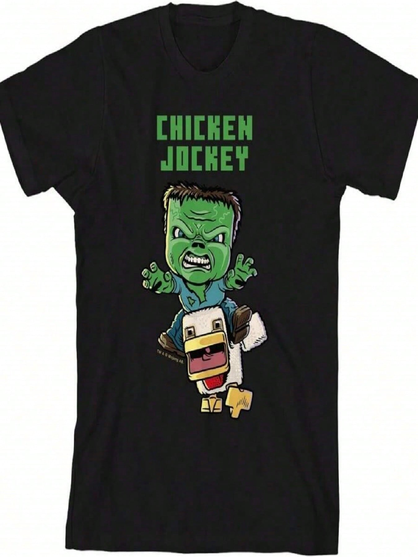 A Minecrafts Movie Chicken Jockey Youth Crew Neck Short Sleeve T-Shirt S разноцветный