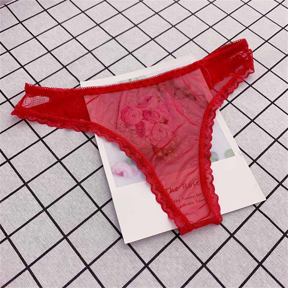 Charming !!! Women Sexy Lace Panties Low-waist Thong Underwear Solid Color Female G String Temptation Intimates