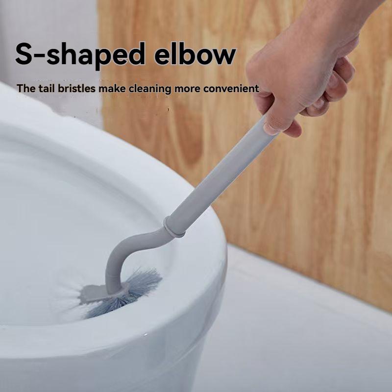 1pc/2pcs Toilet Brush, Bathroom Cleaning Brush, Long-Handled Soft-Bristled Brush, Household Toilet Cleaning Brush
