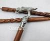 Metal Designer Dragon Silver Handle Cane Head Handle Wooden Walking stick