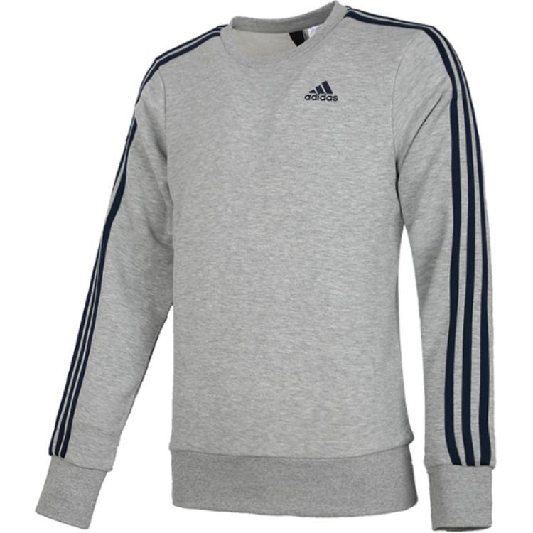 Adidas Sports Basic Lifestyle Casual Series Round Neck Fashion Versatile Pullover Sweatshirt Men Sweatshirt Gray BR1033