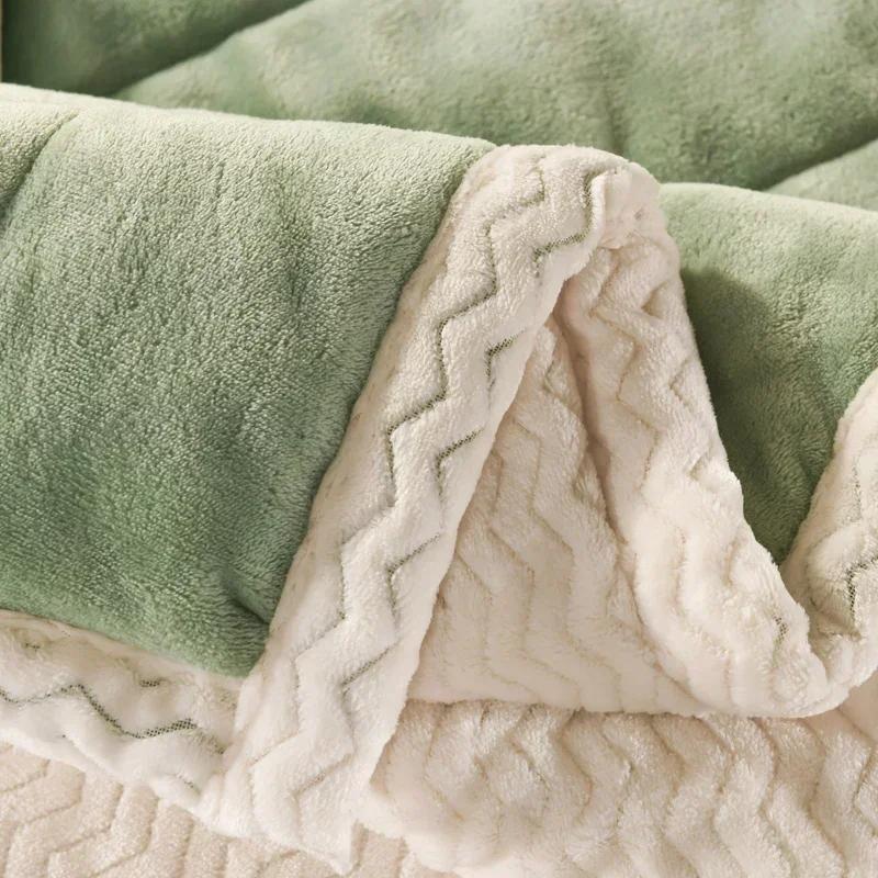 Milk Fleece Podzim Zima Teplé vážené přikrývky do postelí Evropská zesílená Beibei sametová přikrývka Teplá přikrývka