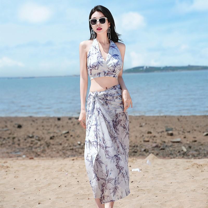 Swimsuit Women's Hot Online Celebrity Sexy Split Bikini Three-piece Suit Meat-covering Soak Vacation