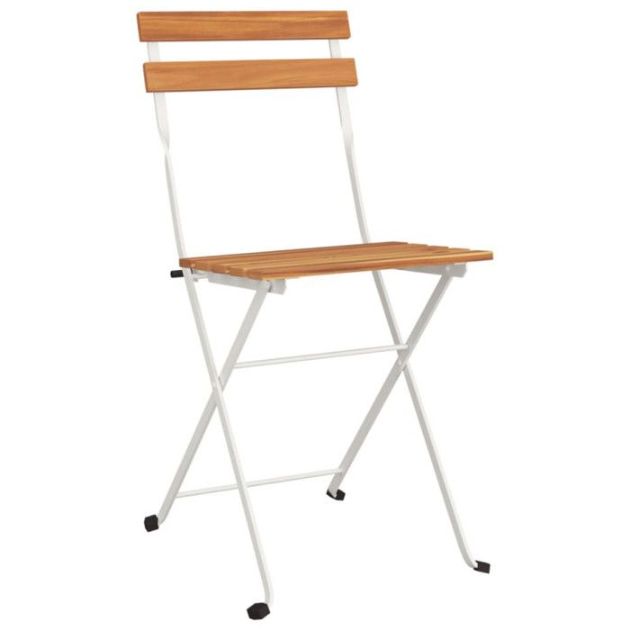 VidaXL Lot de 6 Chaises de Bistrot Pliantes, Sièges de Terrasse, Chaises de Balcon, Meubles de Patio Extérieur, Bois 3152108