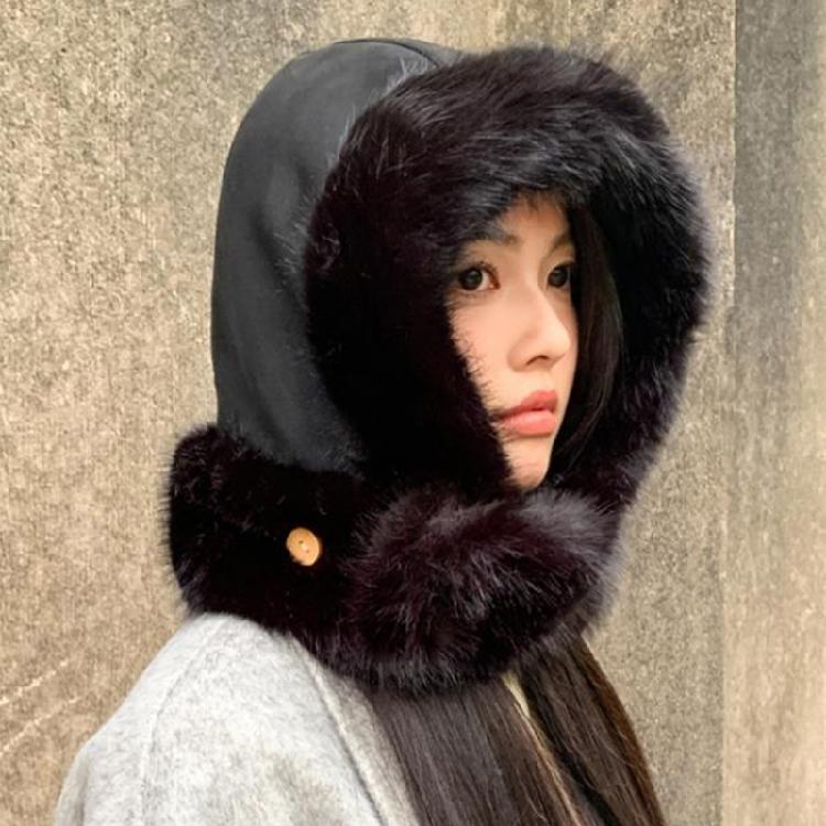Adult Plush Earflap Hat Outdoor Windproof Ear Protect Furry Hat for Outdoor