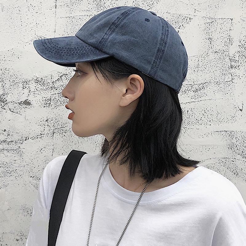 Women's Baseball Cap Soft Top Korean Version Versatile Wash Solid Color Baseball Cap Casual Men's Japanese Trendy Summer