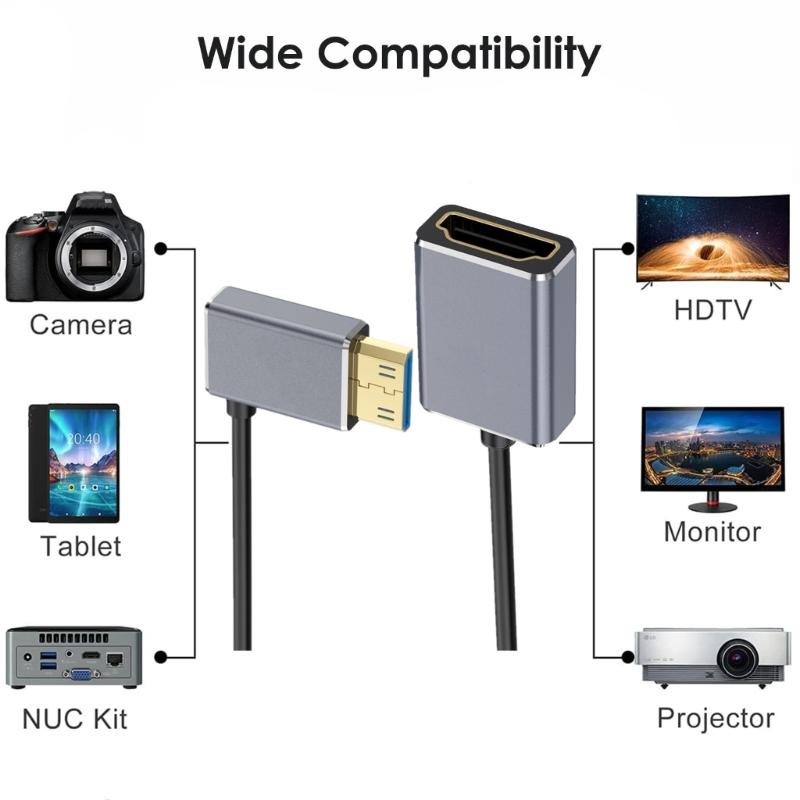 2.1 Version Mini DSLR Camera Camcorder Video Card Adapter Cable Supports 8K60Hz 4K120Hz For Cameras Projectors Laptops