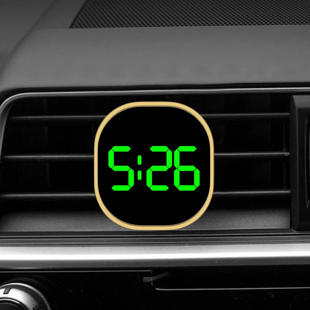 Car Clock Luminous Automotive Electronic Clock Internal Stick-On Digital Watch with Touch Switch Large LED Display Auto Ornament