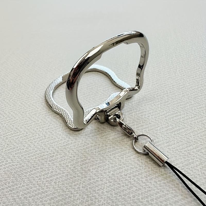 4pcs Portable Mobile Phone Lanyard Metal Ring Buckle Anti-Fall Lanyard U Disk Hanging Chain Desktop Support Stand