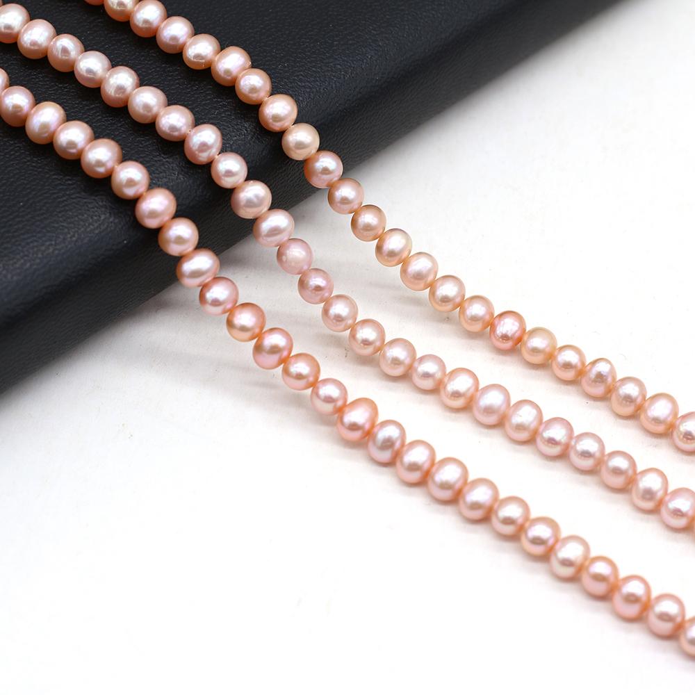 1String, Round Pearl 5-5.5mm, Fashion Women Natural Freshwater Pearl Beads for Jewelry Making DIY Crafts, Luxury Bulk Gifts 36cm