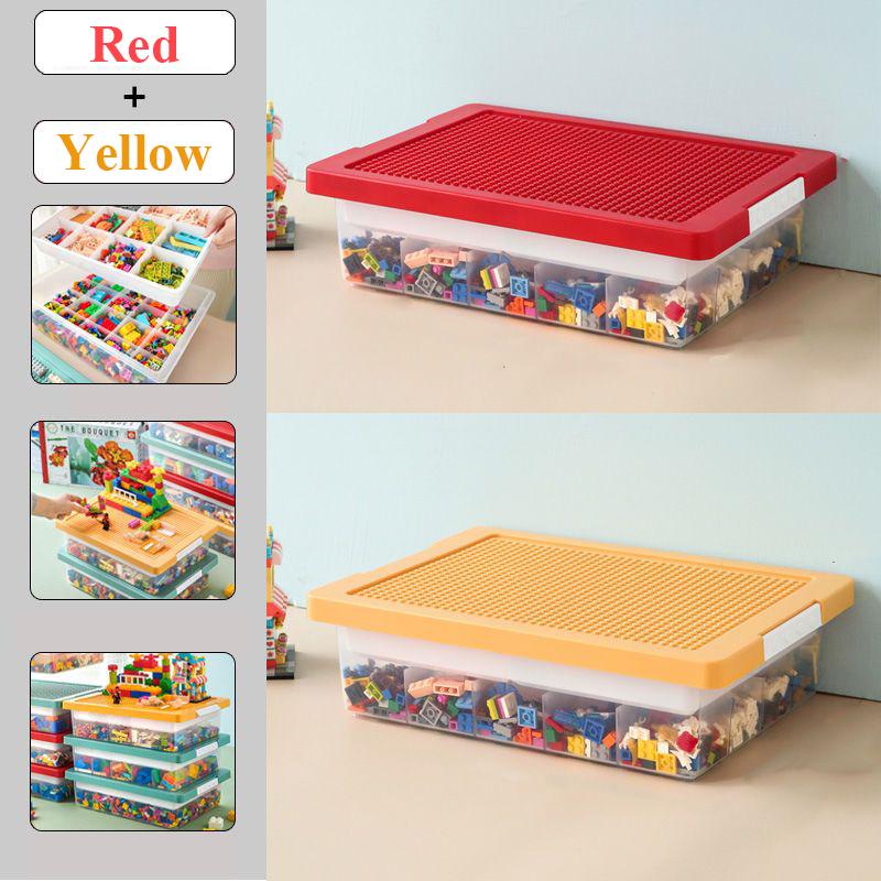 Stapelbare Kinderbausteine Aufbewahrungsbox Transparenter Spielzeug-Organizer für Kinder Lego-kompatibel Große Kapazität Kunststoffbehälter