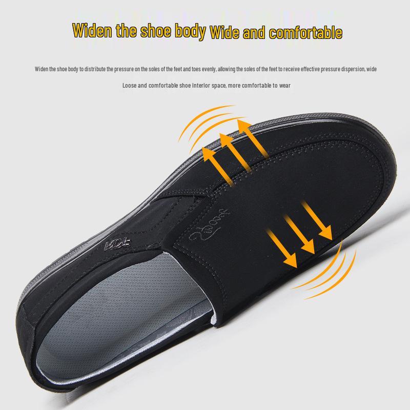 Men's Old Beijing Cloth Shoes: Breathable, Comfortable, Soft-Soled, Lightweight, Ideal for Spring/Autumn, Large Sizes for Middle-Aged & Elderly.