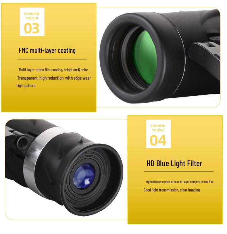 HD 500X25 High Magnification Portable Mini Binoculars for Outdoor Photography