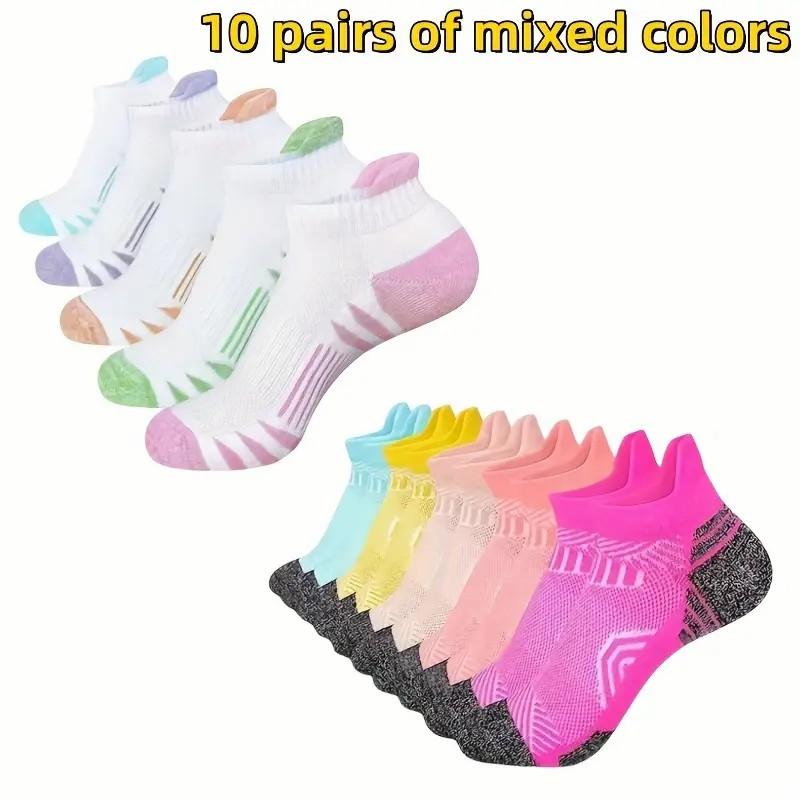 5/10 Pares Calcetines Deportivos Neutros de Moda Rayados Absorbentes del Sudor Transpirables para Correr al Aire Libre Baloncesto Calcetines Casuales para Pareja