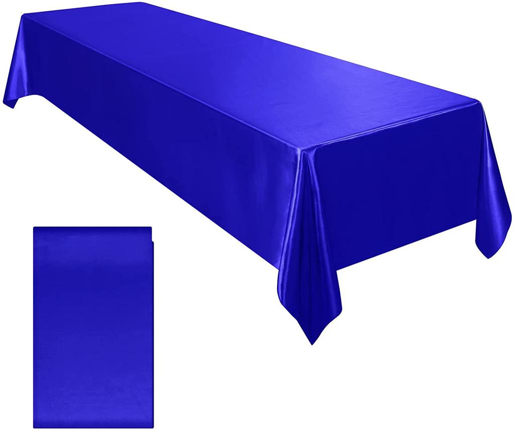 Solid Color Satin Tablecloth High-Density Locking Edge Wedding Restaurant Home Desktop Decorative Tablecloth