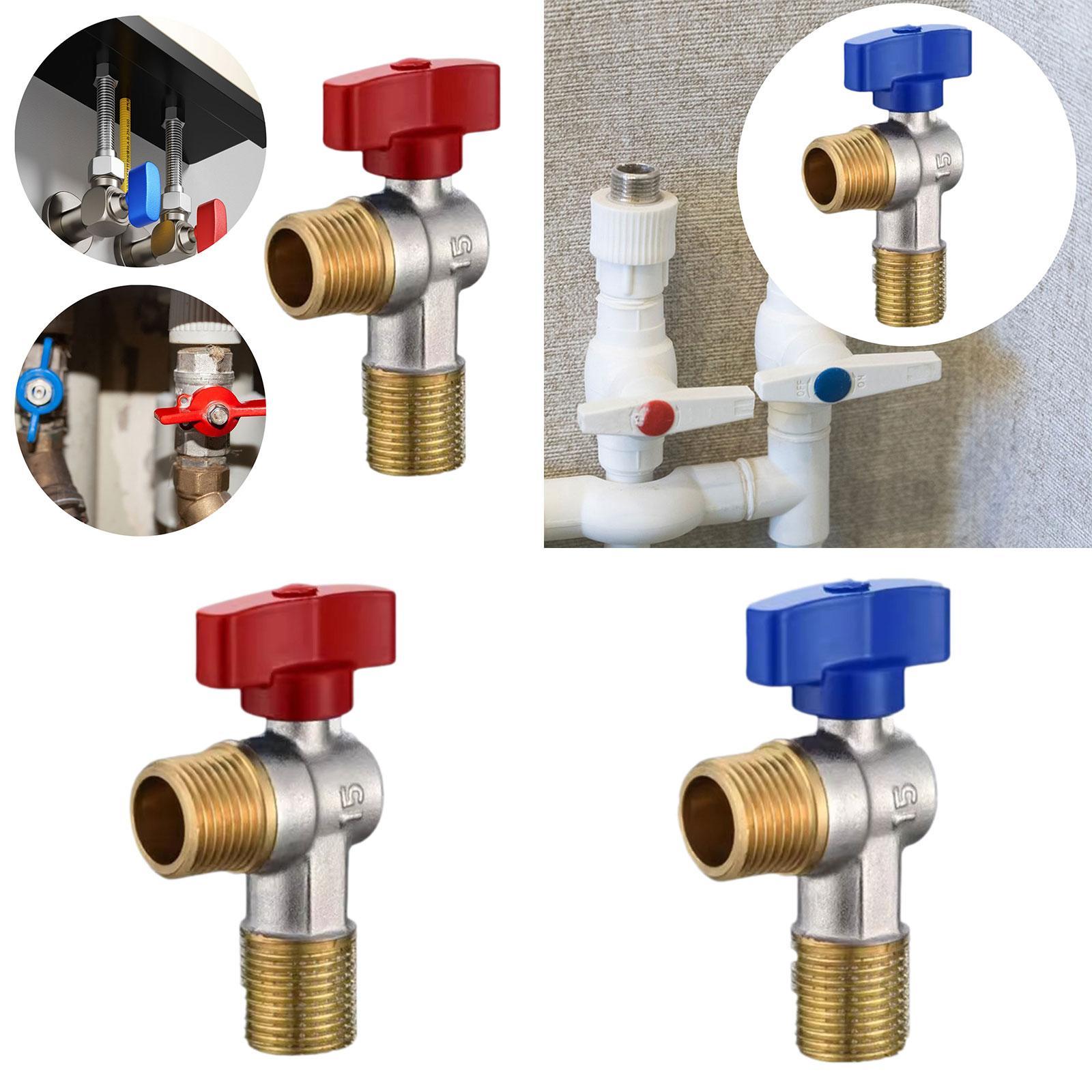 

Angle Stop Valve 1/2 Hot Cold Water Brass 1/4 Turn Shut Off Valve Flow Control Valve for Toilet Heater Kitchen Faucet Bathroom Blue
