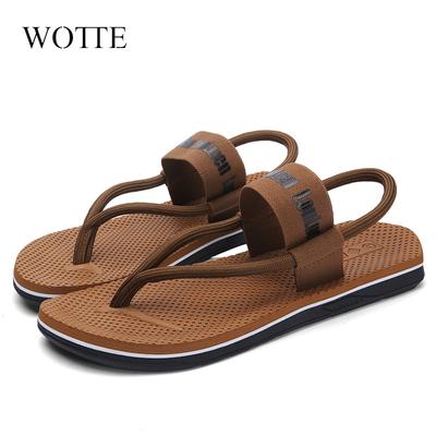 Fashion WOTTE Sandals Men Sandalias Hombre Gladiator Sandals for Male Summer Roman Beach Shoes Flip Flops Slip Flats Slippers Slides