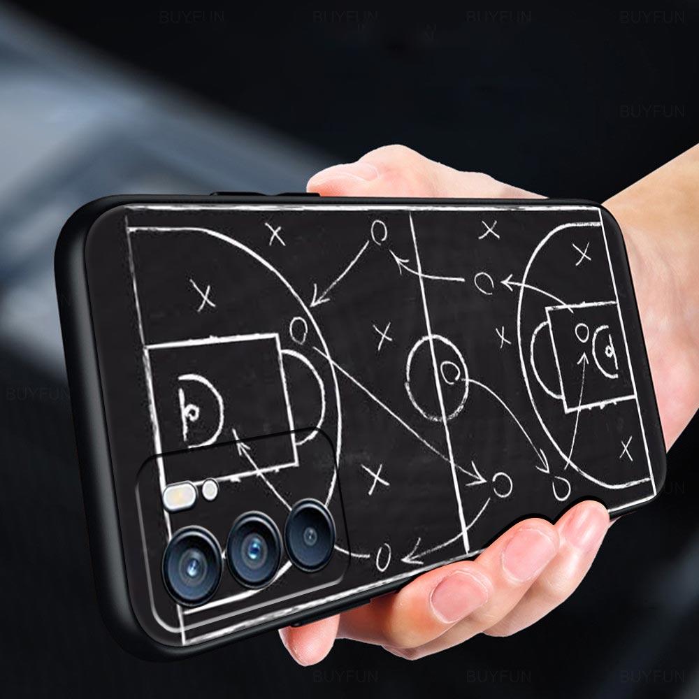 Football Basketball Tactical Board Phone Case For Oppo A17 A31 A54 A57 A78 A79 A98 Find X5 X6 Reno 8 10 11 12 13 F Pro Soft TPU