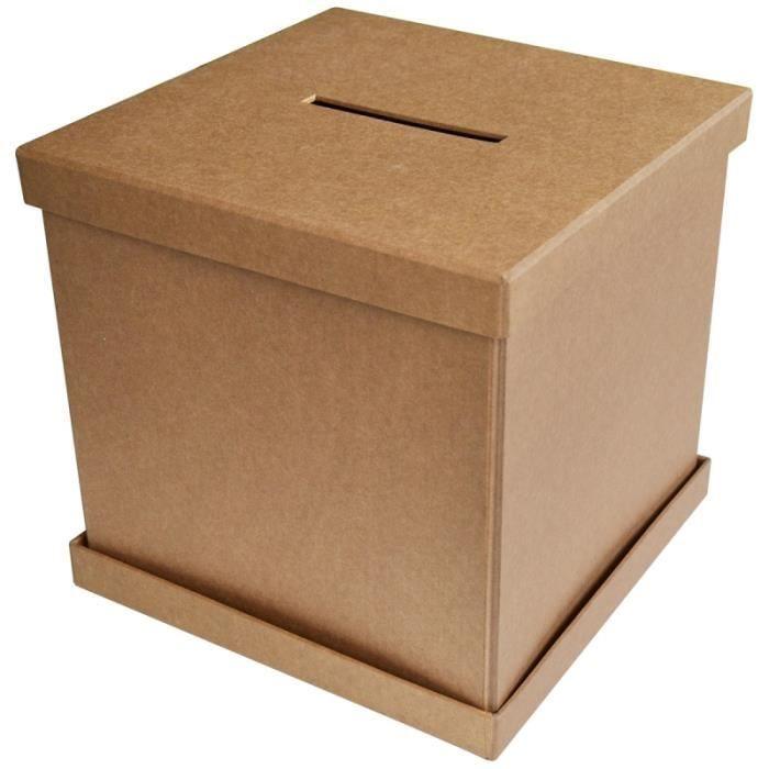 Urne en carton - ARTEMIO - On se Marie - 27 x 27 x 26 cm - Décoration de fête - Mixte