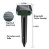 Burrowing Rodents Deterrent Stakes, Rechargeable Solar Panel Powered Animal Repellent Outdoor with Waterproof Ultrasonic Pest Repeller Function,