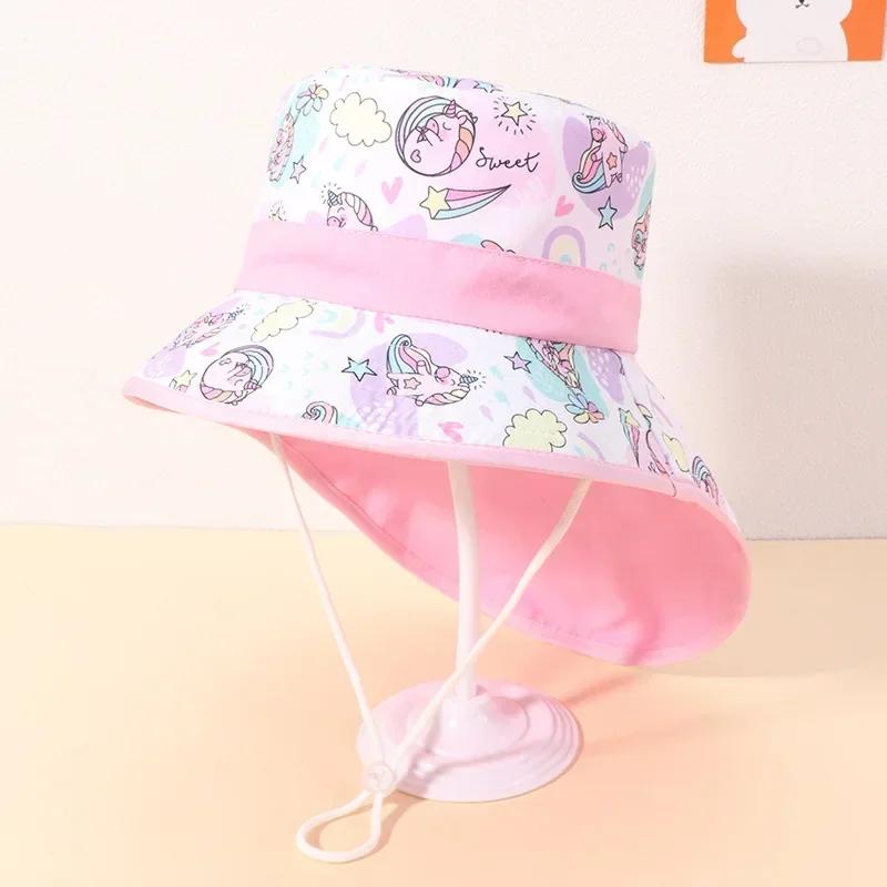Spring Summer Cotton Baby Sun Hat for Girls Boys Baby Bucket Hat Outdoor Children UV Protection Beach Hat