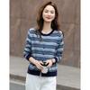 Demana Retro Overture Women's Striped Color-Block Knit Cardigan