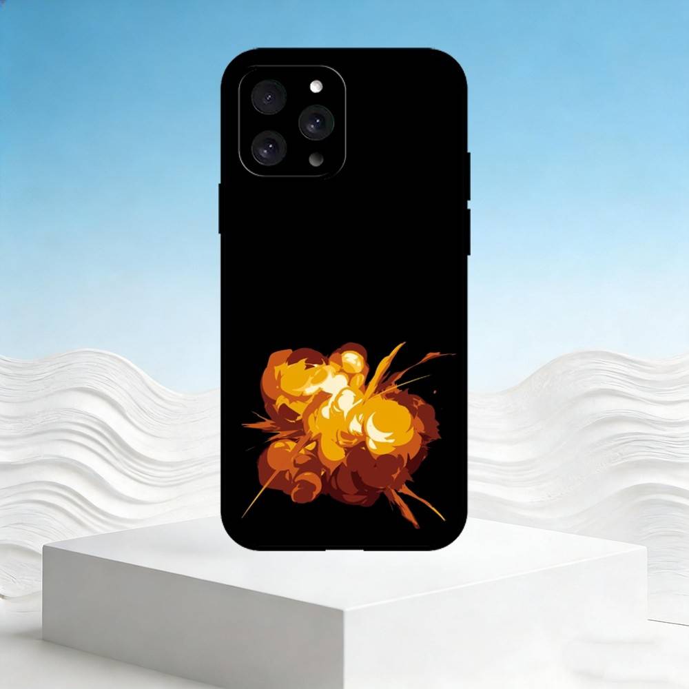 

S-Stylistic explosion Phone Case For iPhone 17,16,15,14,13,12,11 Plus,Pro Max,SE4Soft Silicone Black Cover iPhone13PROMAX