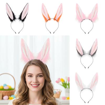 Animal Bunny Ears Headband Artificial Plush Headwear Easter Christmas Party Costume Accessories
