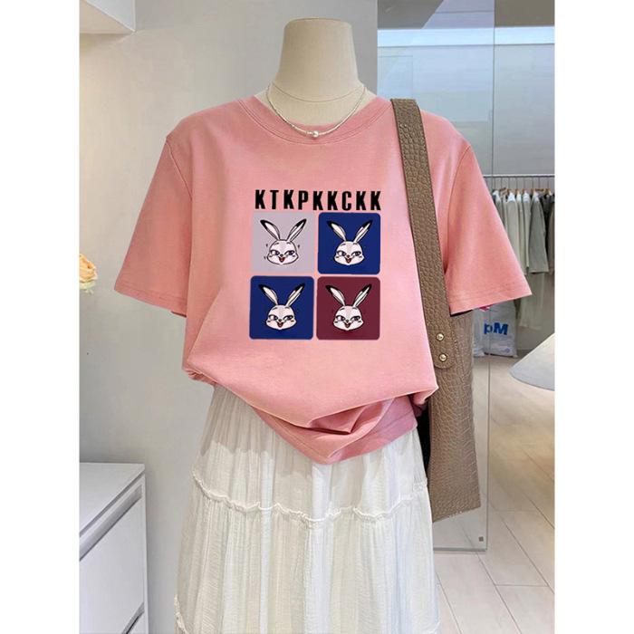 

White cotton short-sleeved t-shirt women s summer 2025 new loose and thin summer half-sleeved t-shirt foreign style clothes XXXL