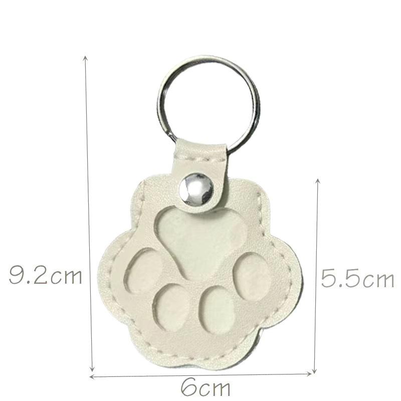 Exquisite Leather Pet Fur Keychain: Cute Cat & Dog Hair Bag Charm Ornament