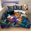 3pcs Tiger Jungle Bedding Cover Set, Fashion Classic Popular Print Bedding Set, Soft Comfortable, All - Season Use, For Bedroom173