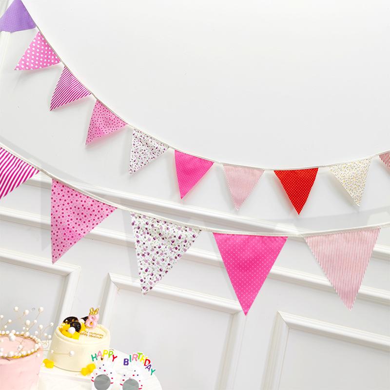 Fresh Green Fabric Pennant Flags for Outdoor Camping Decor