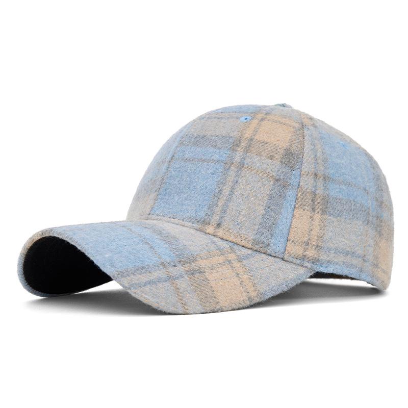 Unisex Autumn/Winter Classic Plaid Baseball Cap - Hard Top Duckbill Sun Hat