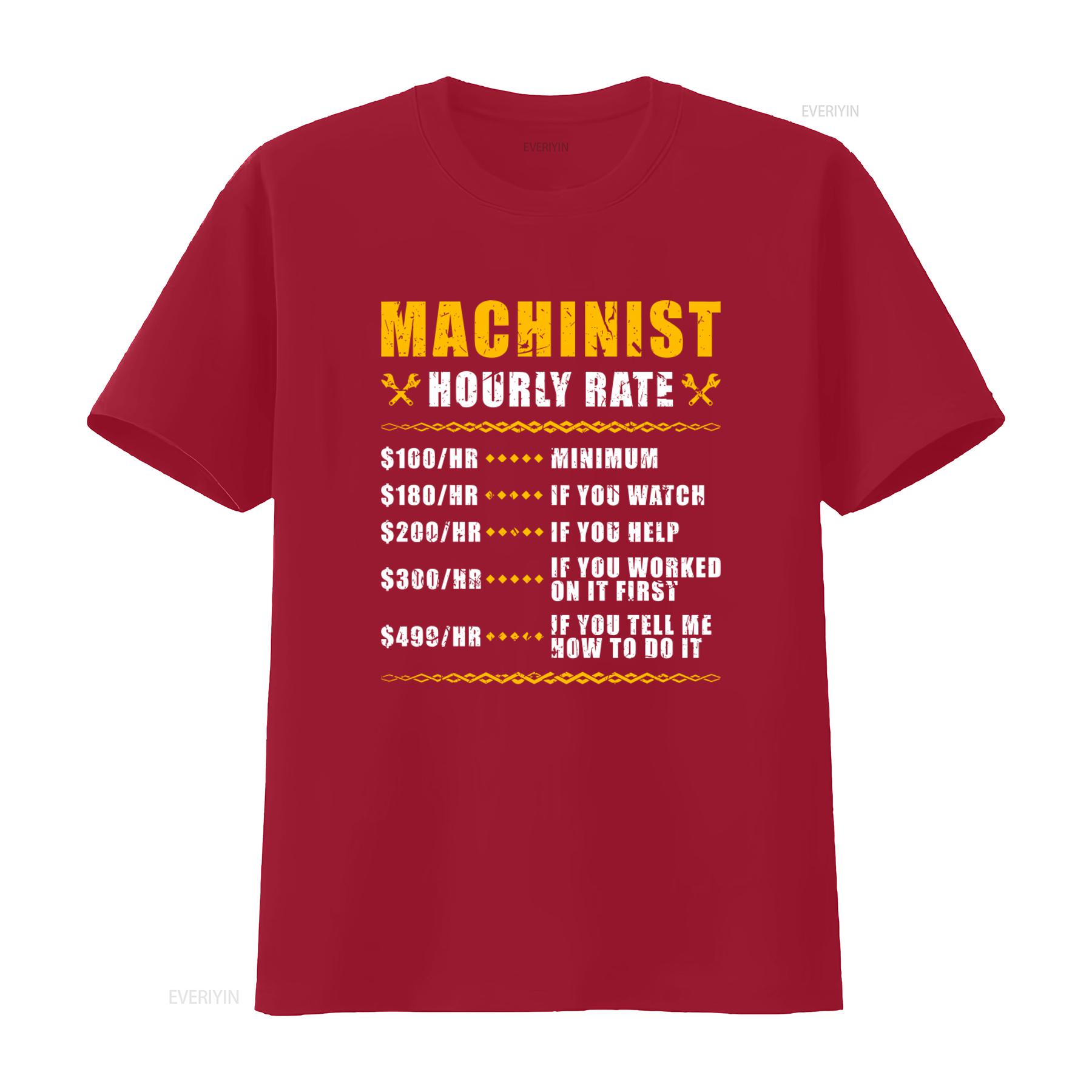 Machinist Hourly Rate Tradesperson Machining Professional T Shirt with Mechanic Pricing Design vintage Washed Unisex Stretched S