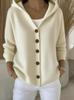 2026 Autumn/Winter European & American Women's Loose Knit Hooded Solid Cardigan