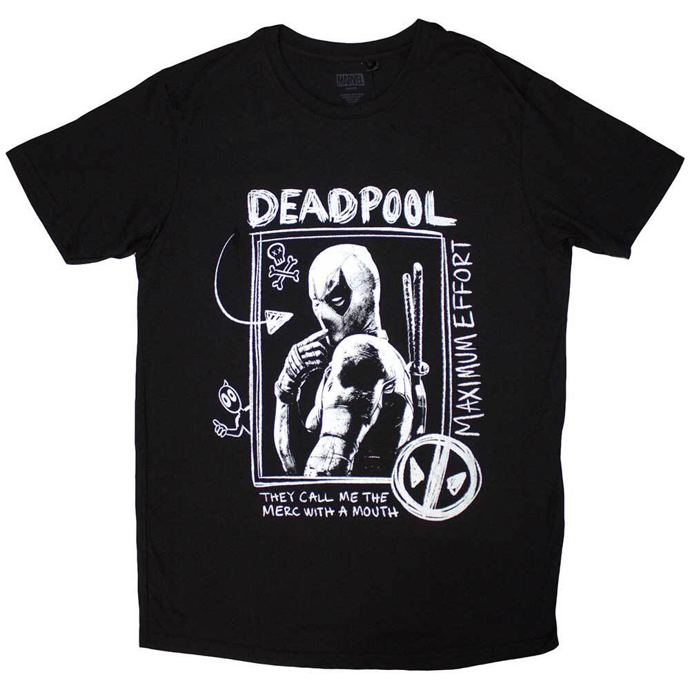 Marvel Comics Deadpool Merc With A Mouth Max Effort T-Shirt Black New XXXL
