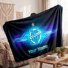 Olympique Marseille FC Personalized Fleece Blanket With Football Logo, Custom Name Text Soft Warm Home Throw Blanket