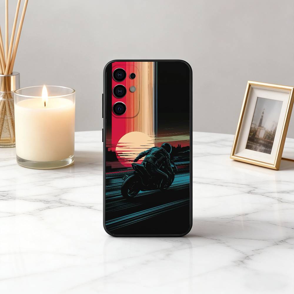M-Motorcycle Cool R-Rider MR Phone Case Black Silicone Soft For Samsung S25,S24,S21,S22,S23,S30,Ultra,S20,Plus,Fe,Lite