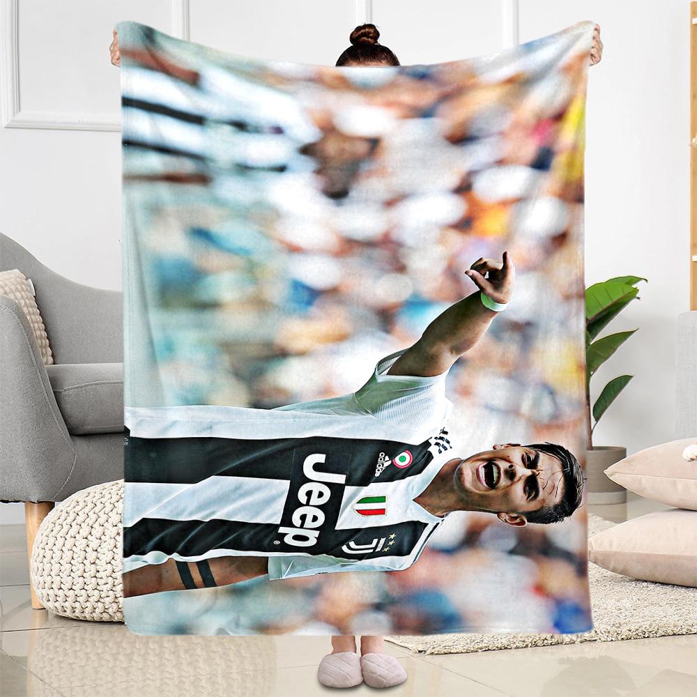 Football Stars Action Blanket Ultra-Soft Perfect for Livingroom Chair Seaside for All Seasons Playful Design Suitable for Gifting Relatives and Friend